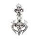 TRIBAL HEART ON FILIGREE HANGING FROM FDL WITH HANGING CZ