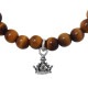 STONE WITH NEW TINY CROWN BRACELET (TIGER EYE) 6mm