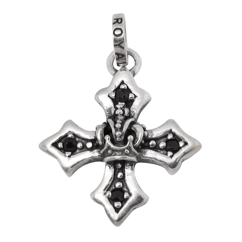 MEDIUM HARMONY CROSS WITH CROWN AND SIDE CZ