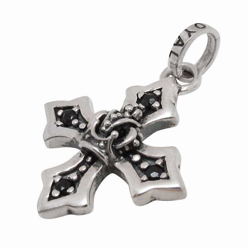 MEDIUM HARMONY CROSS WITH CROWN AND SIDE CZ