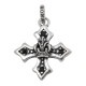 MEDIUM HARMONY CROSS WITH CROWN AND SIDE CZ