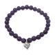 STONE WITH TINY ALLEGRA HEART BRACELET (AMETHYST) 6mm