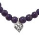 STONE WITH TINY ALLEGRA HEART BRACELET (AMETHYST) 6mm