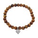 STONE WITH TINY ALLEGRA HEART BRACELET (TIGER EYE) 6mm