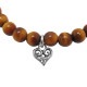 STONE WITH TINY ALLEGRA HEART BRACELET (TIGER EYE) 6mm