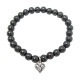 STONE WITH TINY ALLEGRA HEART BRACELET (HEMATITE) 6mm