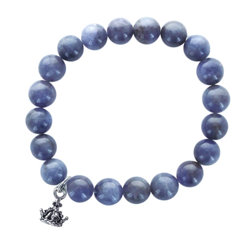 STONE WITH NEW TINY CROWN BRACELET (TANZANITE) 9mm