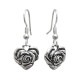 SMALL HEART ROSE EARRING WITH HOOKS (���ñ��)