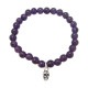 STONE WITH DOUBLE FACE SKULL BRACELET (AMETHYST) 6mm