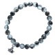 STONE WITH NEW TINY CROWN BRACELET (PLATINUM RUTILE QUARTZ) 8mm