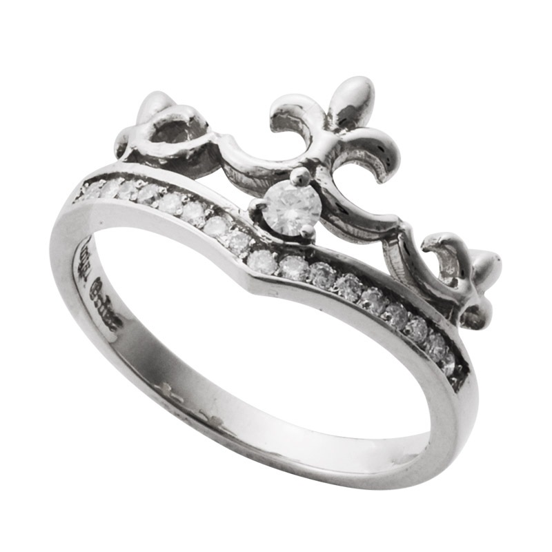 DELICATE TIARA WITH 1 CENTER DIAMOND & PAVE DIAMONDS