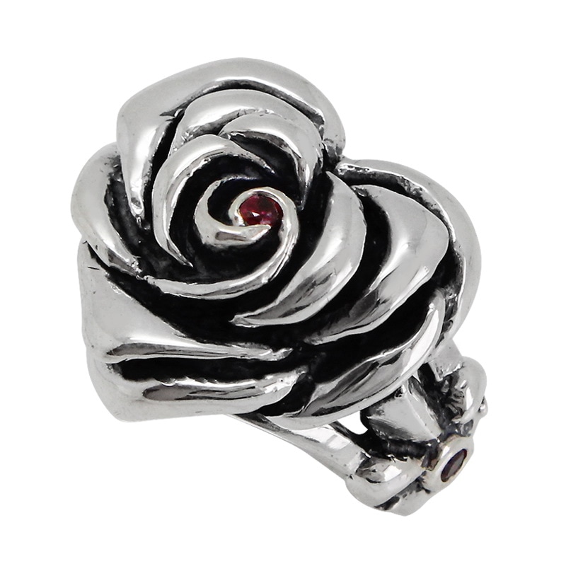 HEART ROSE 1CENTER CZ & 2 SIDE CZ