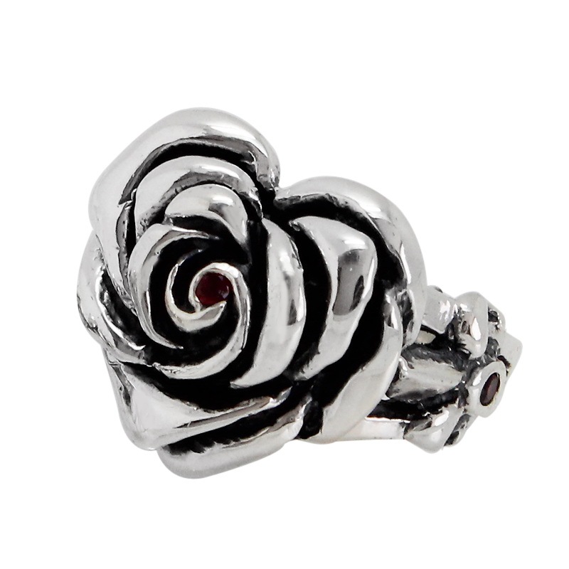 HEART ROSE 1CENTER CZ & 2 SIDE CZ