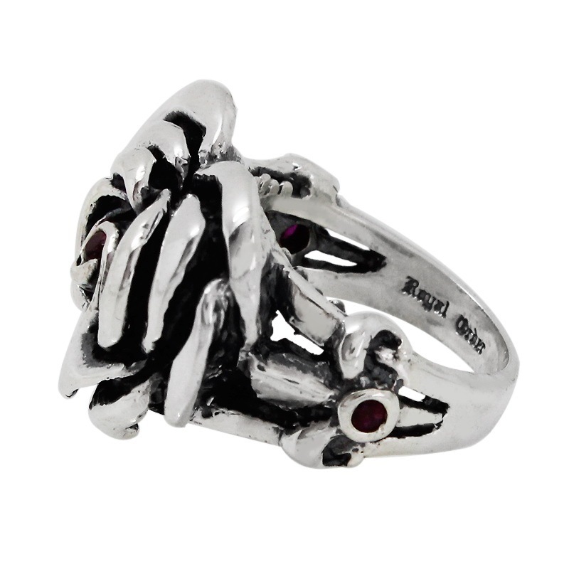 HEART ROSE 1CENTER CZ & 2 SIDE CZ