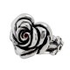 HEART ROSE 1CENTER CZ & 2 SIDE CZ