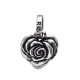 SMALL HEART ROSE WITH CZ SILVER