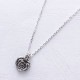 SMALL HEART ROSE WITH CZ SILVER