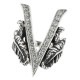 V FEATHERS WITH PAVE CZ