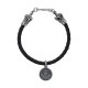 BRAIDED BRACELET WITH CROWN TIPS & CROWN / CHEVRON STAR COIN