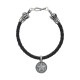 BRAIDED BRACELET WITH CROWN TIPS & CROWN / CHEVRON STAR COIN
