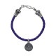 BRAIDED BRACELET WITH CROWN TIPS & CROWN / CHEVRON STAR COIN