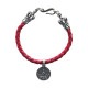 BRAIDED BRACELET WITH CROWN TIPS & CROWN / CHEVRON STAR COIN