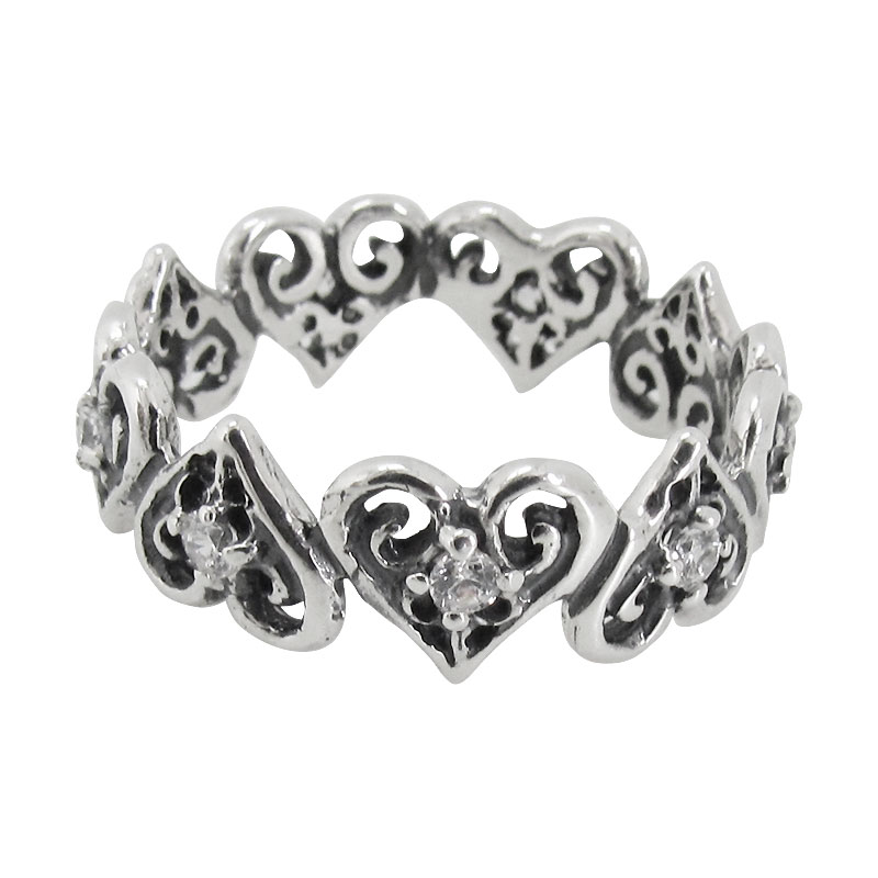 TINY ALLEGRA HEART BAND WITH CZ
