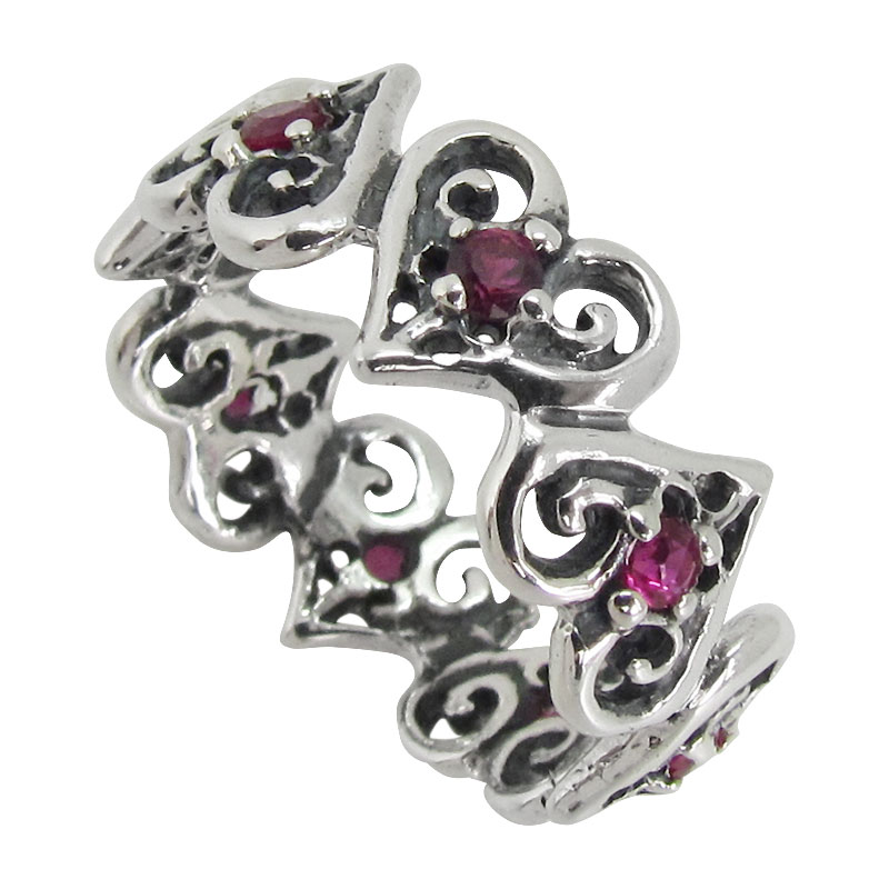 TINY ALLEGRA HEART BAND WITH CZ