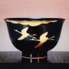 平成御前黒 双鶴文 【抹茶碗】No.28-1