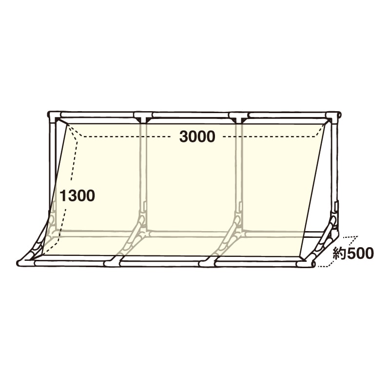 ���ѥ磻�ɥե졼������3���ʥ����ȥ�������W3,000��H1,300mm�ѡ�