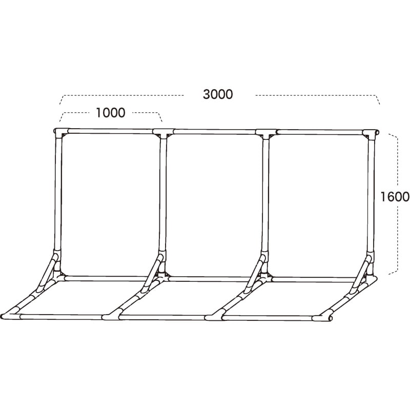 ���ѥ磻�ɥե졼������3���ʥ����ȥ�������W3,000��H1,600mm�ѡ�