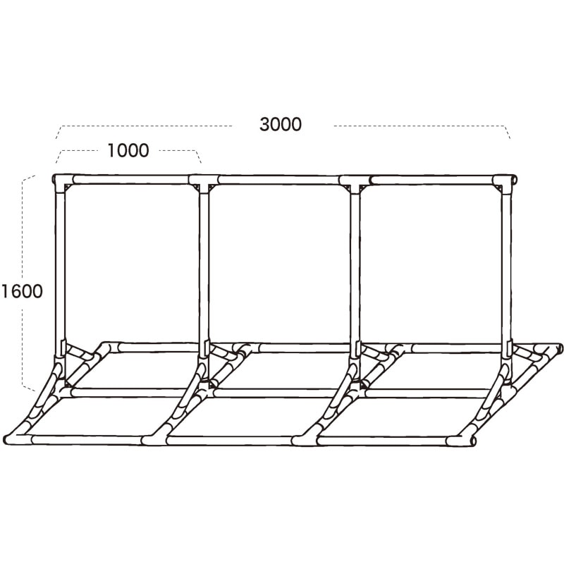 �磻�ɥե졼������3���ʥ����ȥ�������W3,000��H1,600mm�ѡ�