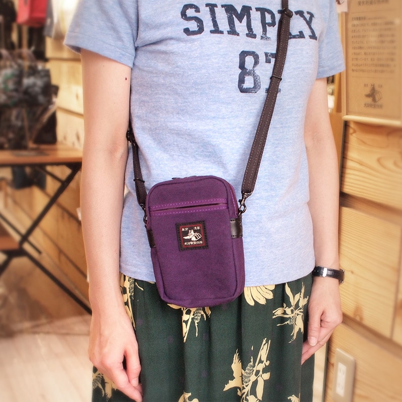 犬印鞄製作所　黒 車体装着バッグ 黒犬印】ストーンウォッシュ帆布クビカラポーチ(大) | ストーン