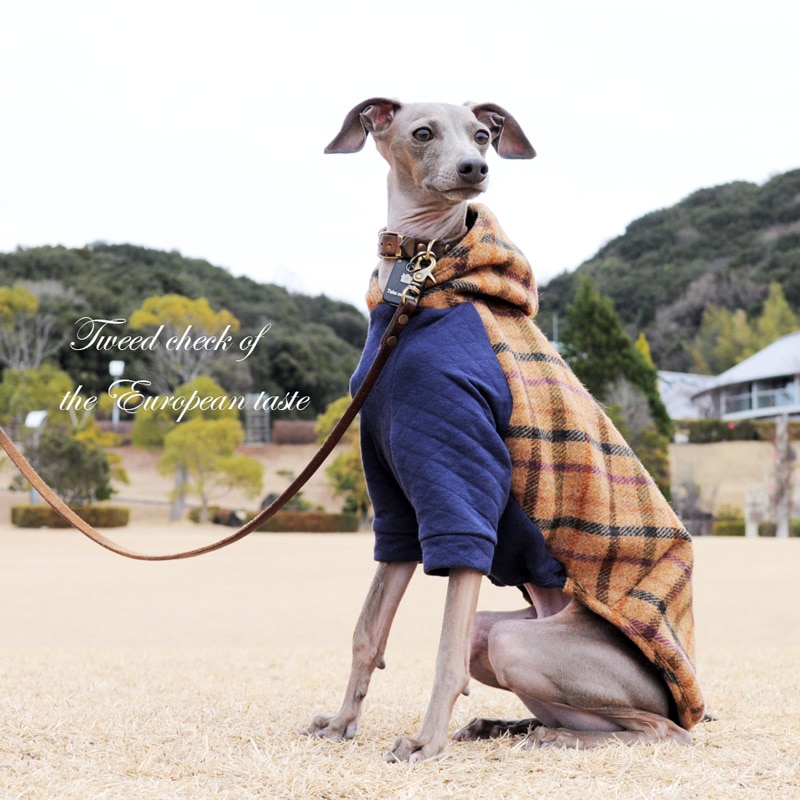 犬服｜ヨーロピアンテイストのツィードチェック（英国羊毛使用