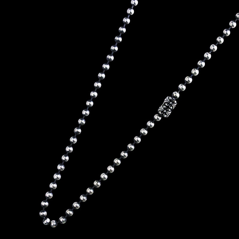 【本国オーダー商品/４～6ヶ月前後】4mm ボール チェーン ウィズ クロム クロス コネクター