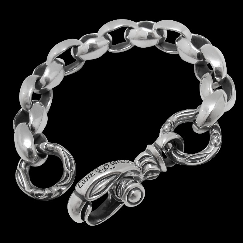 【本国オーダー商品/納期約4～6ヶ月前後】シルク リンク (L)  ブレスレット ウィズ ラージ クラスプ (クレーンリング)