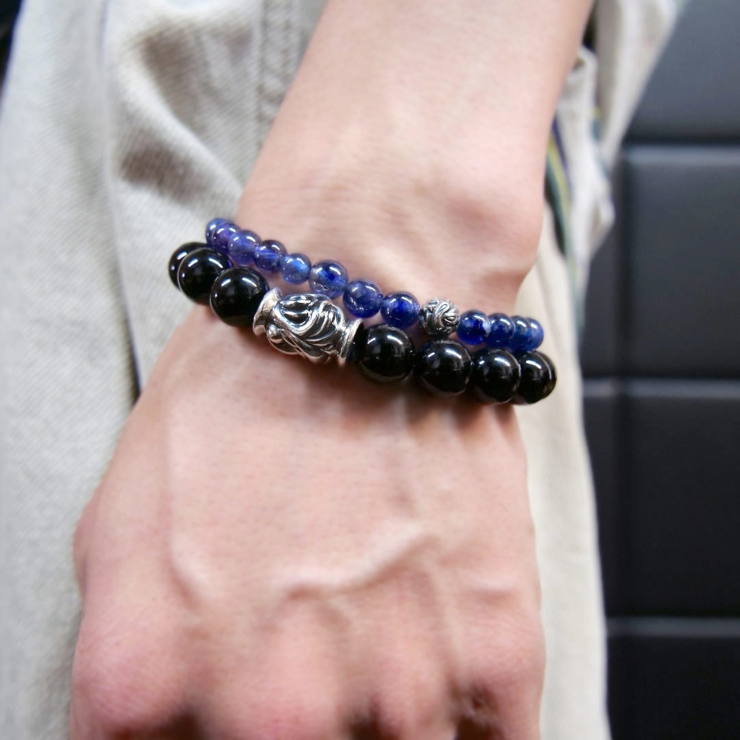 Loneones ロンワンズ　MF エンボスドネストビード　ブレスレット　925 エンボスド ネスト ビード (S) ハイクォリティー サファイア (6mm