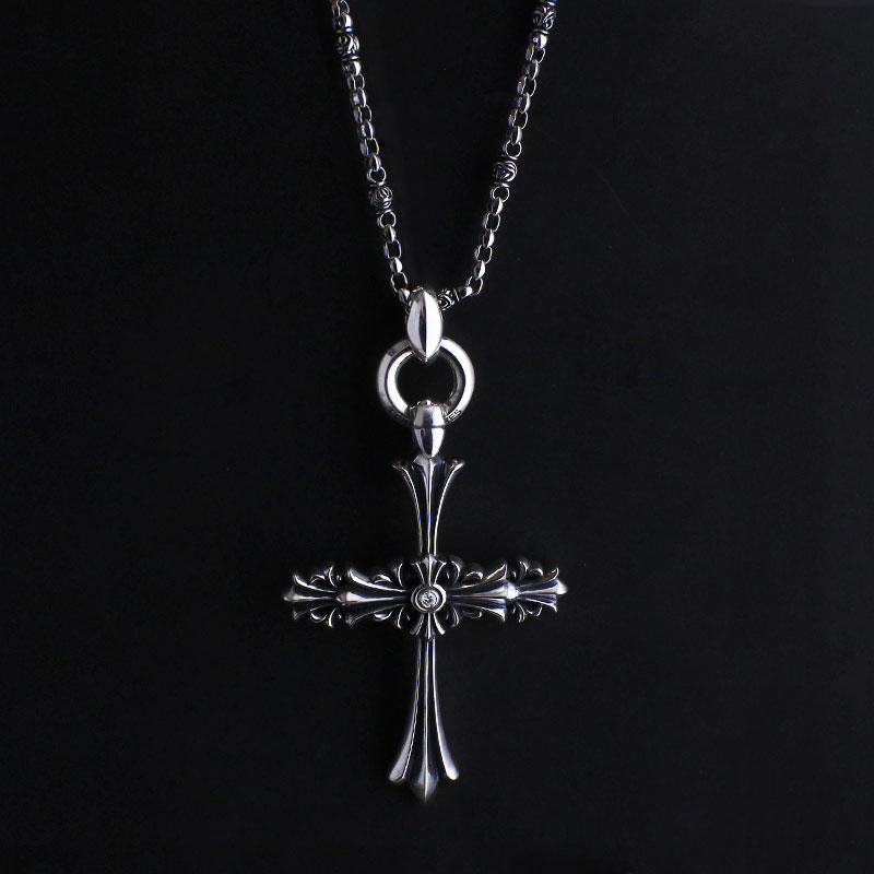 クロム クロス ペンダント ウィズ IDリング リンクド シルク ウィズ