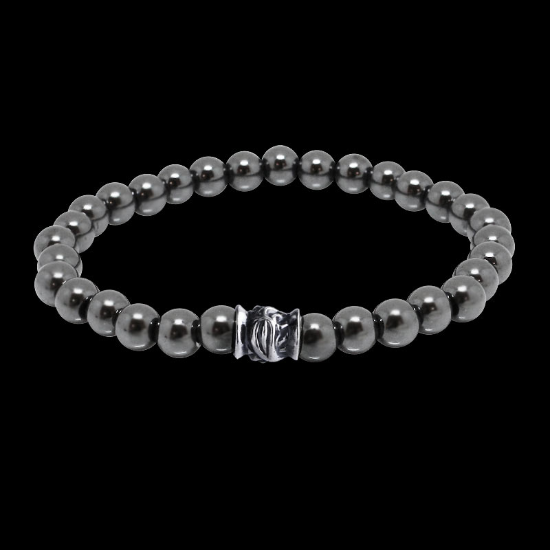 ホーク ビード (S) ヘマタイト (6mm) ブレスレット