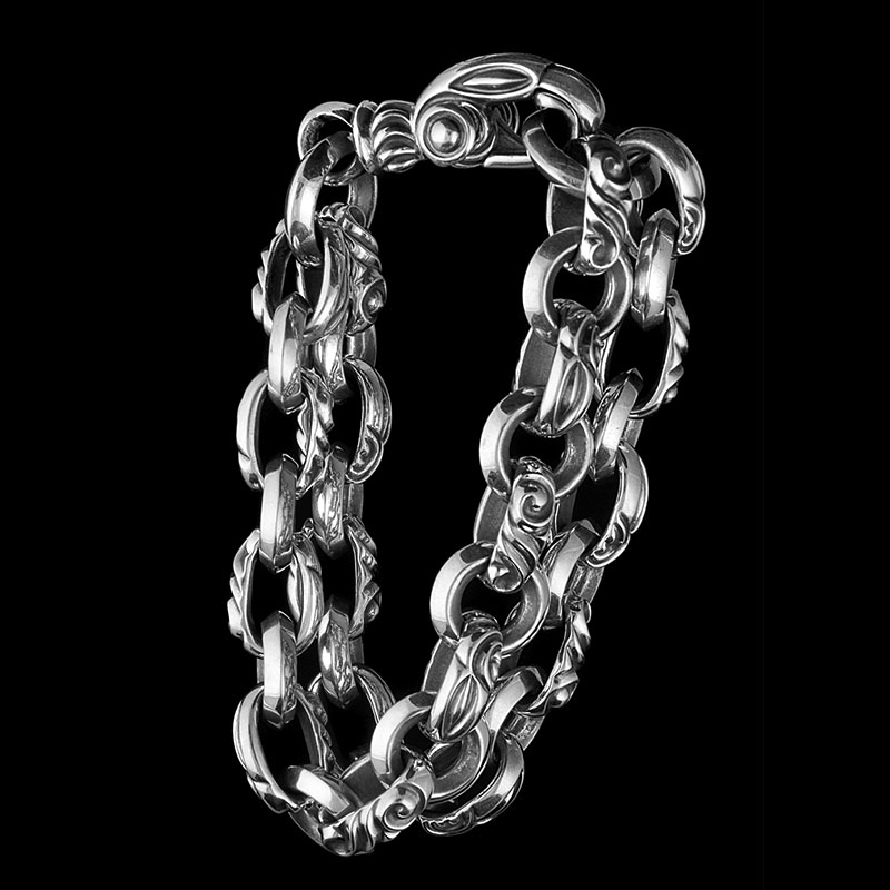 ダブル レイヴン ブレスレット (レナードカムホート刻印)