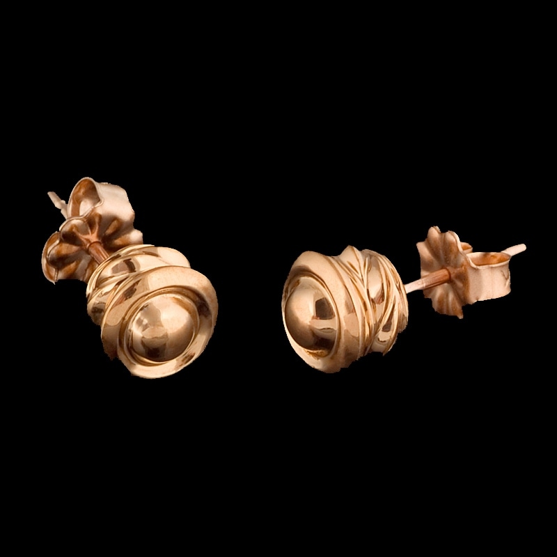 カーヴド スタッド イヤリング 18金 ピンク ゴールド | ゴールド