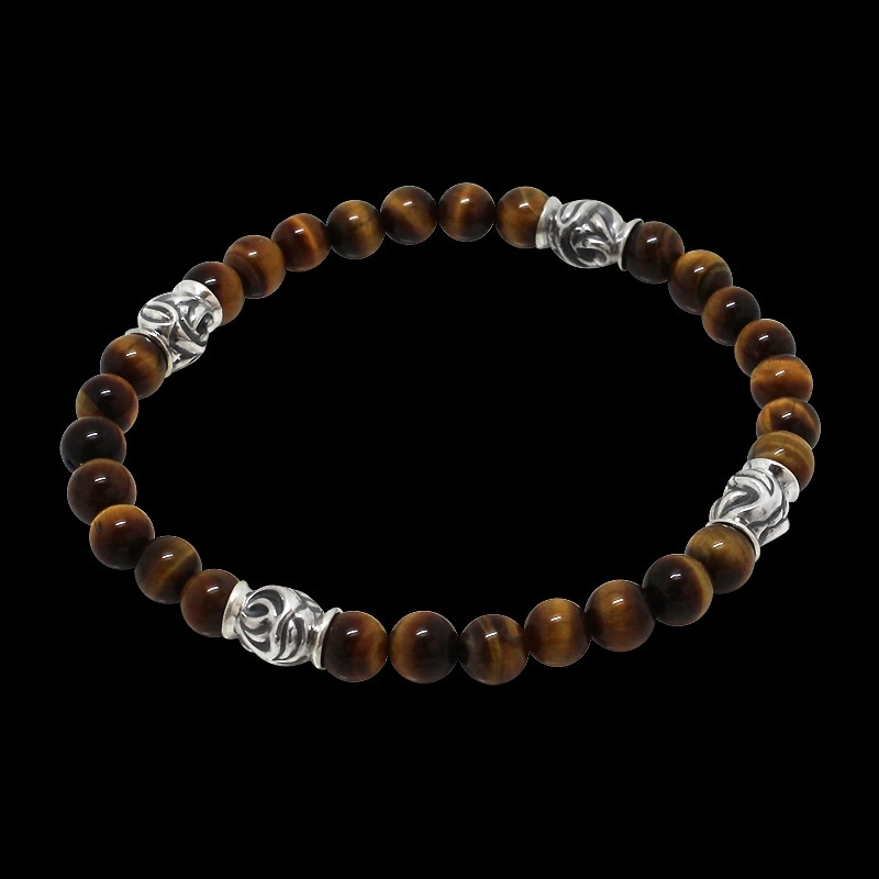 4イーグル ビード (S) タイガーアイ (6mm) ブレスレット