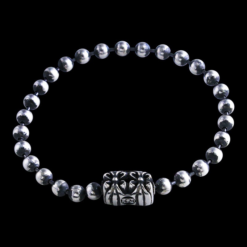 5mm ボール チェーン ブレスレット ウィズ クロム クロス コネクター