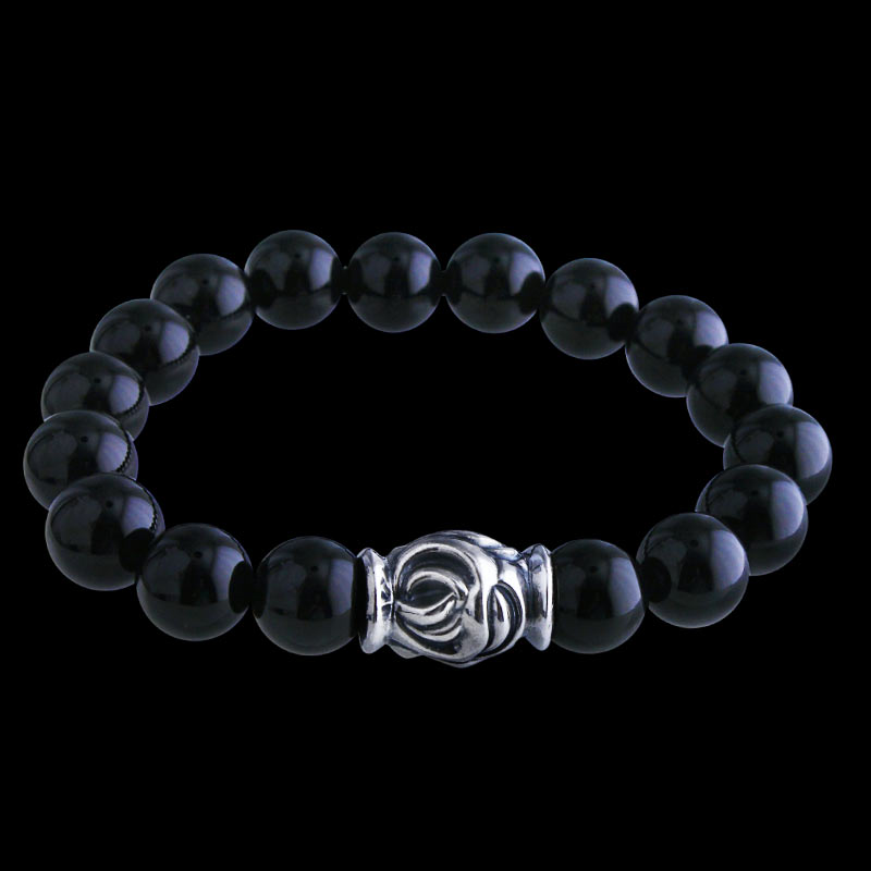 イーグル ビード シャイニーオニキス (10mm) ブレスレット