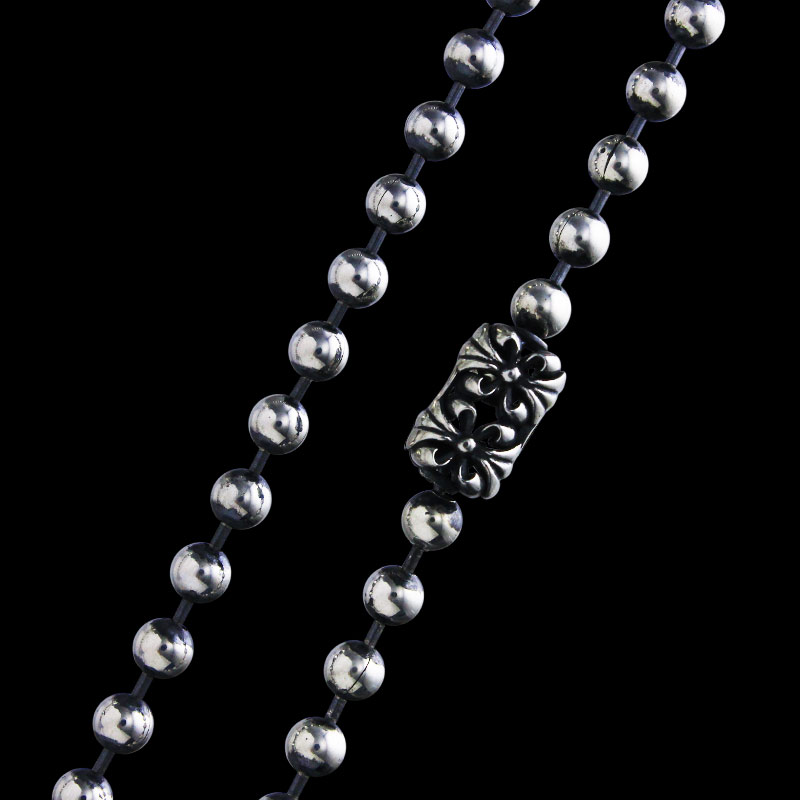 【本国オーダー商品/４～6ヶ月前後】4mm ボール チェーン ウィズ クロム クロス コネクター