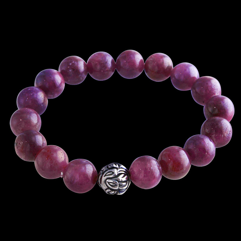 エンボスド ネスト ビード ルビー (10mm) ブレスレット