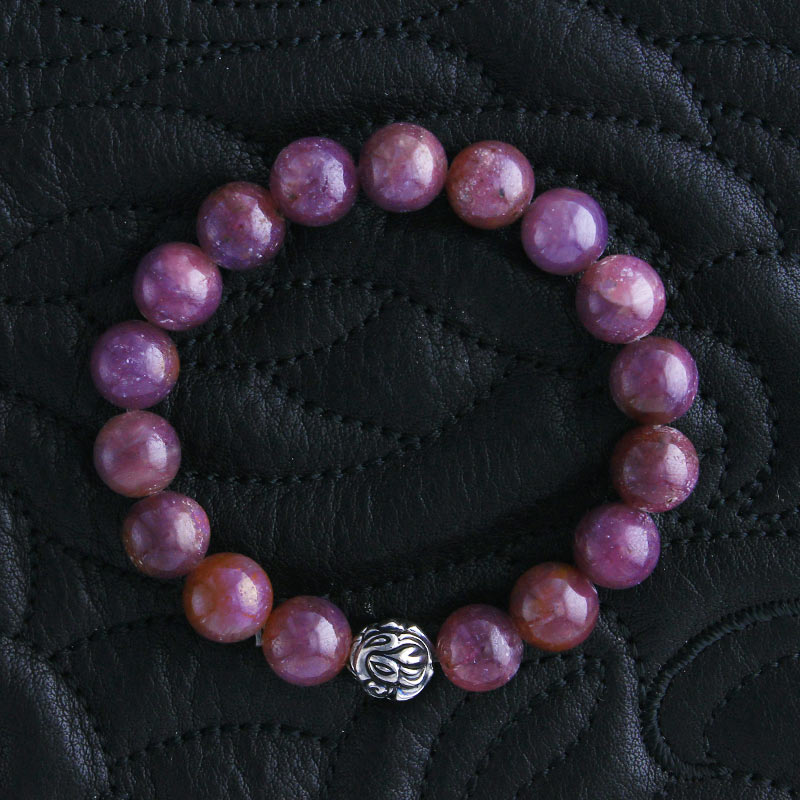 エンボスド ネスト ビード ルビー (10mm) ブレスレット