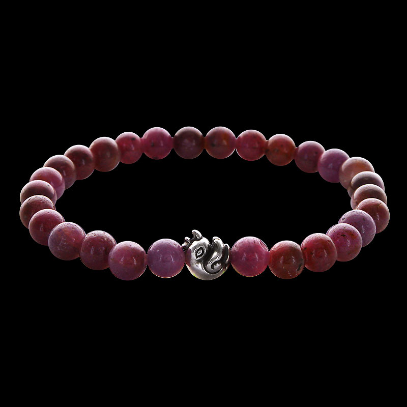 チック ビード (S) ルビー (6mm) ブレスレット