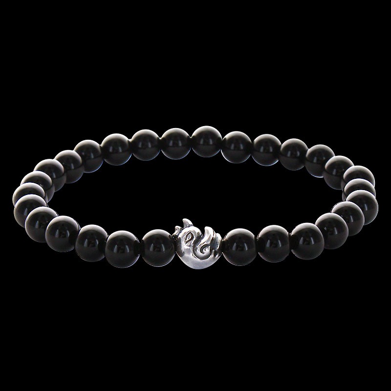 チック ビード (S) シャイニーオニキス (6mm) ブレスレット