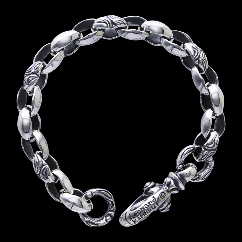 カーヴド シルク リンク (S) ブレスレット (クレーン サークル) (レナードカムホート刻印)